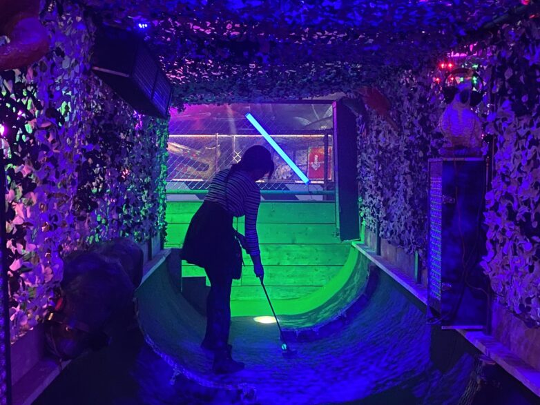 Crazy golfing at Junkyard Golf Club Newcastle