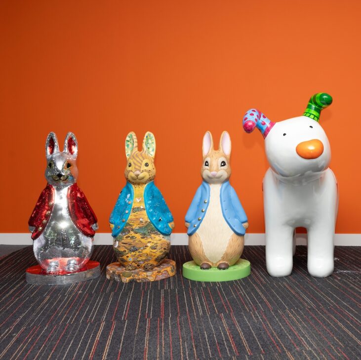 Small rabbits and a Snowdog search for their forever homes